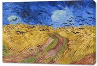 Obraz 100x70cm  Pole Pszenicy z Krukami, Van Gogh Vintage