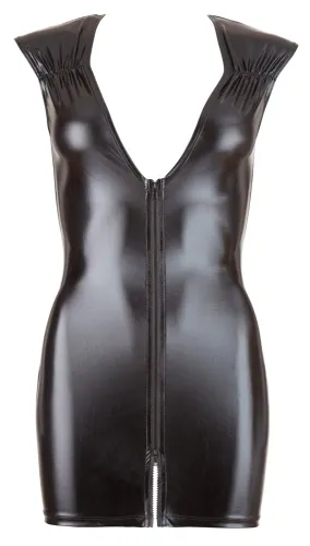 cottelli party mini sukienka czarna wet look zamek m na Arena.pl