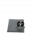 1463 Czarny pierścionek obrączka CERAMICZNY szeroka CYRKONIE r 6/16mm sta