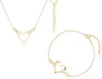 POZŁACANY KOMPLET CELEBRYTKA SERCE NIESKOŃCZONOŚĆ