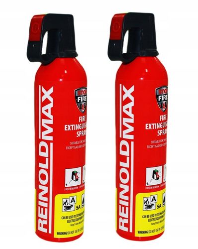 2x SPRAY GAŚNICZY GAŚNICA DOMOWA KUCHENNA REINOLDMAX 750ml A B F /E do 2028 na Arena.pl
