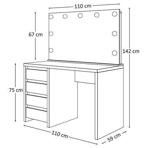 Toaletka kosmetyczna GLAMOUR ELITE z oświetleniem w cenie ! Makijaż Wizaż na Arena.pl
