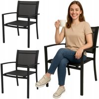 2 x KRZESŁO OGRODOWE balkonowe balkon taras komplet zestaw stal nowoczesne