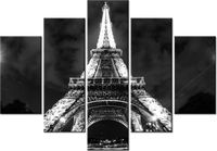 105CM 150CM OBRAZ 5 ELEM NOCNE ZDJĘCIE PARYŻA DRUK