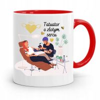 Dla Tatuażystki Tatuażysty Kubek Czerwony Prezent Z Nadrukiem Ze Zdjęciem