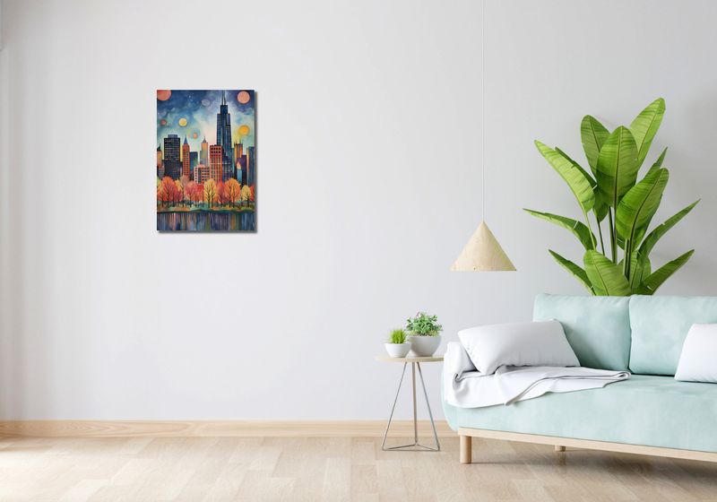 Obraz 40x60cm Panorama Malowniczego Miasta zdjęcie 2