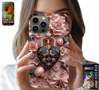 ETUI DO IPHONE 13 PRO - KOBIECE WZORY KŁÓDKA SERCE CASE + SZKŁO