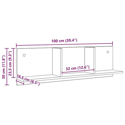 Półka ścienna, 100x16,5x30 cm, dąb artisian na Arena.pl
