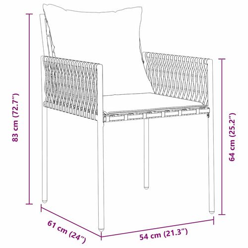 Zestaw do jadalni w ogrodzie 3 pcs Brązowy Polirattan na Arena.pl