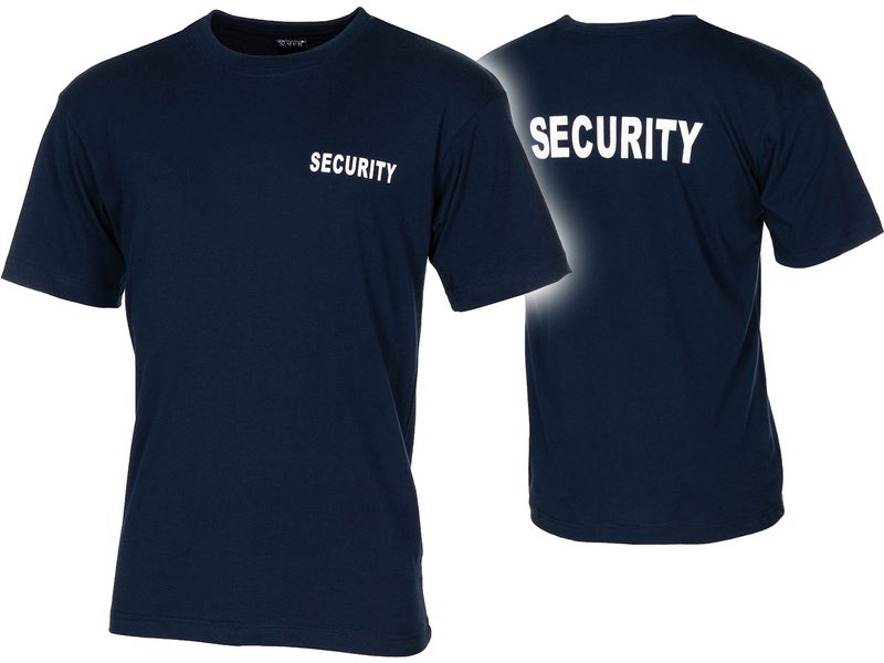 Koszulka US "Security" bedruckt niebieska M zdjęcie 1