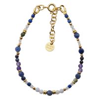 Bransoletka znak zodiaku strzelec - mix kamieni i srebro złocone