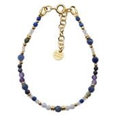 Bransoletka znak zodiaku strzelec - mix kamieni i srebro złocone