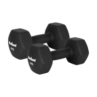 Hantelki żeliwne neoprenowe HEX 2x9kg do ćwiczeń treningu fitness Rebel