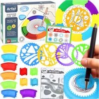 ZESTAW DO RYSOWANIA DLA DZIECI SPIROGRAF SZABLONY DO RYSOWANIA WZORY PISAKI