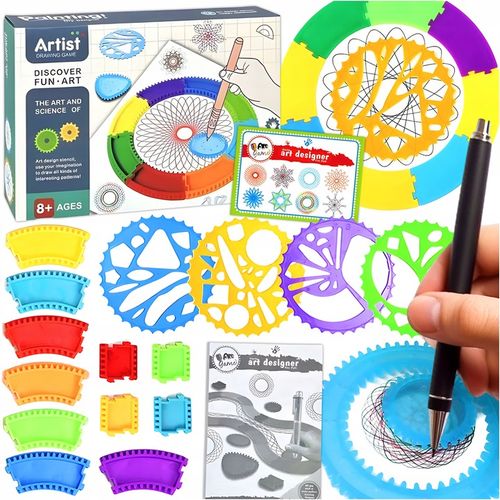 ZESTAW DO RYSOWANIA DLA DZIECI SPIROGRAF SZABLONY DO RYSOWANIA WZORY PISAKI na Arena.pl