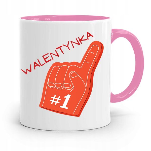 Kubek Różowy Na Walentynki Walentynka Nr1 Z Nadrukiem Ze Zdjęciem zdjęcie 1