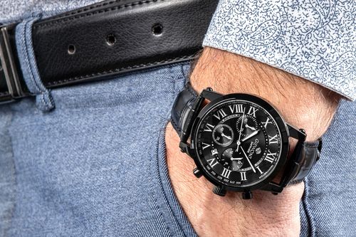 zegarek męski giewont chronograph sapphire czarny gw6260-a3 na Arena.pl