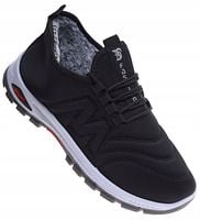 Męskie buty sportowe zimowe Ocieplane czarne sneakersy buty 16928 41