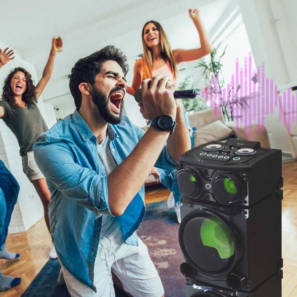 GŁOŚNIK BLUETOOTH WIEŻA STEREO MODUŁOWA MANTA CUBE +PILOT +KABLE + MIKROFON zdjęcie 15