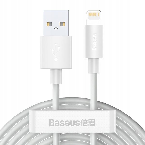 BASEUS MOCNY KABEL USB - LIGHTNING DO IPHONE IPAD PRZEWÓD 2.4A 1.5M 2SZT zdjęcie 13
