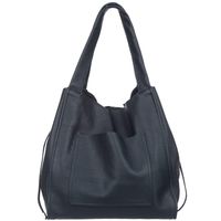VERA PELLE torebka damska skórzana shopper z saszetką V497 granatowa
