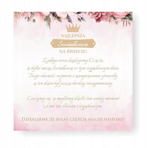 PODZIĘKOWANIE DLA ŚWIADKÓW BOX DLA ŚWIADKA I ŚWIADKOWEJ PREZENT DLA ŚWIADKA na Arena.pl