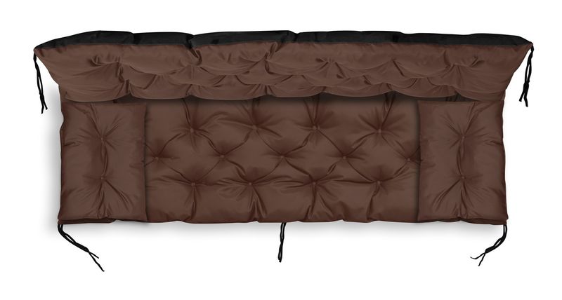 Poduszka ogrodowa 120x60x50 cm + 2 poduszki na ławkę huśtawkę brązowa zdjęcie 5