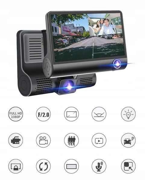 REJESTRATOR JAZDY 3 KAMERY+KAMERA COFANIA FULLHD zdjęcie 9