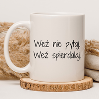 CHAMSKI KUBEK BEZ CENZURY | ŚMIESZNY PREZENT | DO PRACY BIURA DOMU | 330 ml