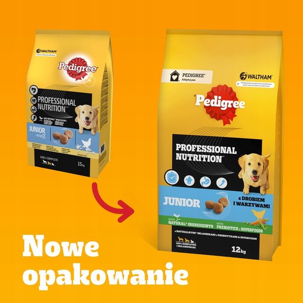 Pedigree Junior Professional Nutrition drób 12 kg zdjęcie 16