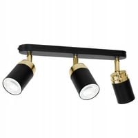 Nowoczesna lampa sufitowa Czarno-złota Reno 3 reflektory Spot do salonu
