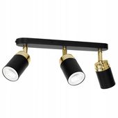 Nowoczesna lampa sufitowa Czarno-złota Reno 3 reflektory Spot do salonu