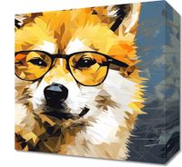 Obraz 30x30cm Intelektualny Psiak