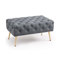 Pufa siedzisko do salonu MADRID welur ławka tapicerowana 80 cm Grafitowa