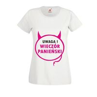 Koszulka T-SHIRT z napisem UWAGA wieczór panieński