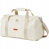 Torba sportowa podróżna fitness damska na siłownie trening beżowa