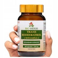 Trans Resweratrol Witamina C standaryzowany 550mg 60 kaps. antyoksydant