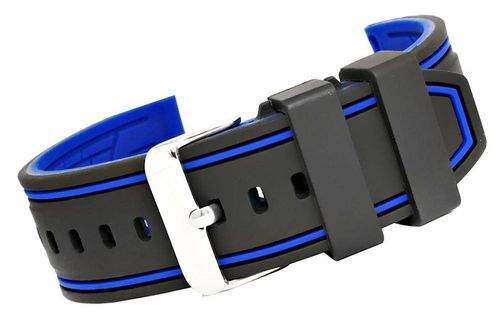 Pasek silikonowy CZARNO-GRANATOWY U14-20-8 na Arena.pl