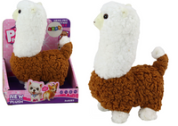 Lama Interaktywne Zwierzątko Alpaka Brązowa Chodzi Gra 23 cm