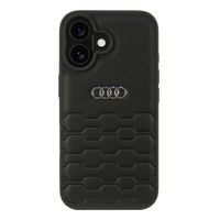 audi synthetic leather iphone 16 6.1czarny/black hardcase