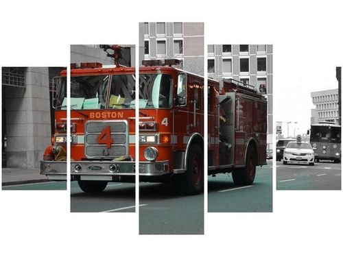 70 100CM OBRAZ 5 ELEM BOSTOŃSKI WÓZ STRAŻACKI BRETT LEVIN DRUK PŁÓTNO na Arena.pl