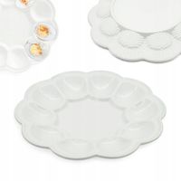 TALERZ do jajek NA JAJKA płaski porcelanowy PODSTAWKA półmisek WIELKANOC