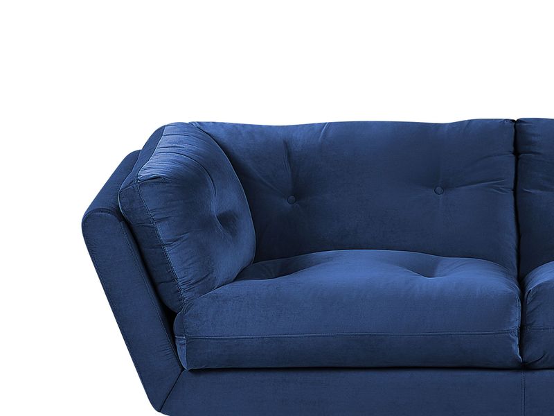 Sofa 3-osobowa welurowa niebieska LENVIK zdjęcie 5