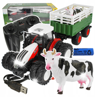 Traktor dla dzieci Zabawka Ciągnik RC z Przyczepą Zestaw XXL 41cm z Krową