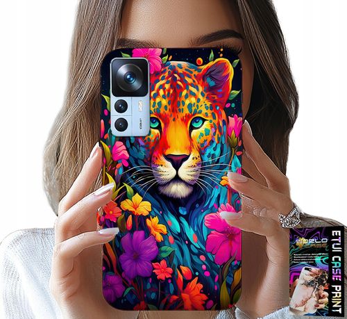 ETUI DO XIAOMI 12T / 12T PRO - KWIECISTE WZORY TYGRYS TYGRYSEK + FOLIA na Arena.pl