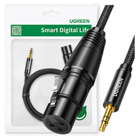 ugreen kabel audio 3.5mm mini jack (męski) - xlr (żeński) 1m czarny