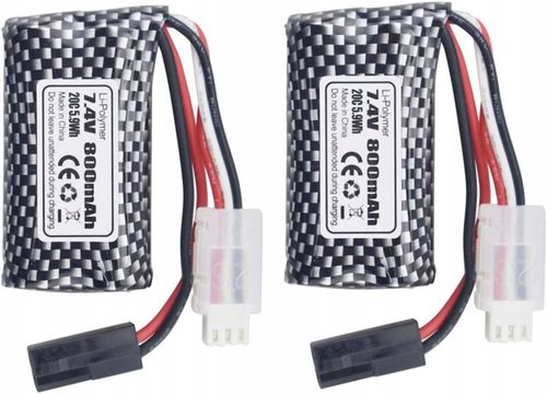 Zestaw 2 baterii 7,4 V 800 mAh Kompatybilne samochody RC 9130, 9135, 9136 na Arena.pl