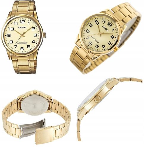 ZEGAREK MĘSKI CASIO ALTMAN+BOX +GRAWER stalowy cyfry bransoleta złoty na Arena.pl