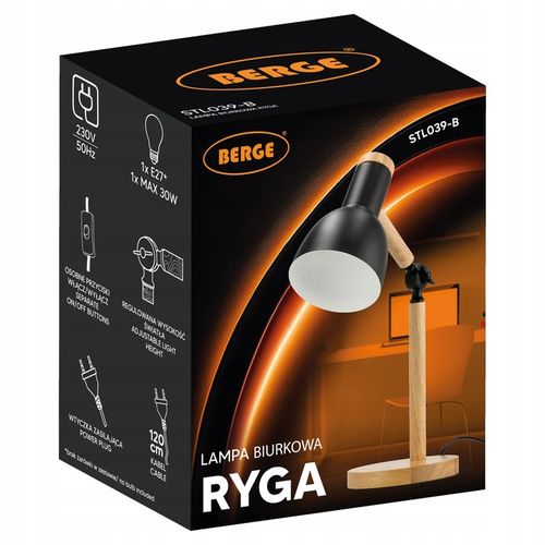 Lampka Na Biurko Do Czytania Drewniana E27 Stojąca + Podwójna na Arena.pl