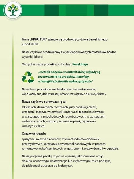 CZYŚCIWO BAWEŁNIANE PRZEMYSŁOWE BIAŁE CIĘTE BEZPYŁOWE POŚCIEL zdjęcie 2